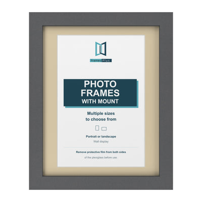 Classic Range Dark Grey Picture, Photo & Poster Frame with Ivory Mount