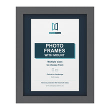 Dark Grey picture frame with a Pacific Blue mount
