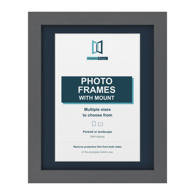 Classic Range Dark Grey Picture, Photo & Poster Frame with Pacific Blue Mount
