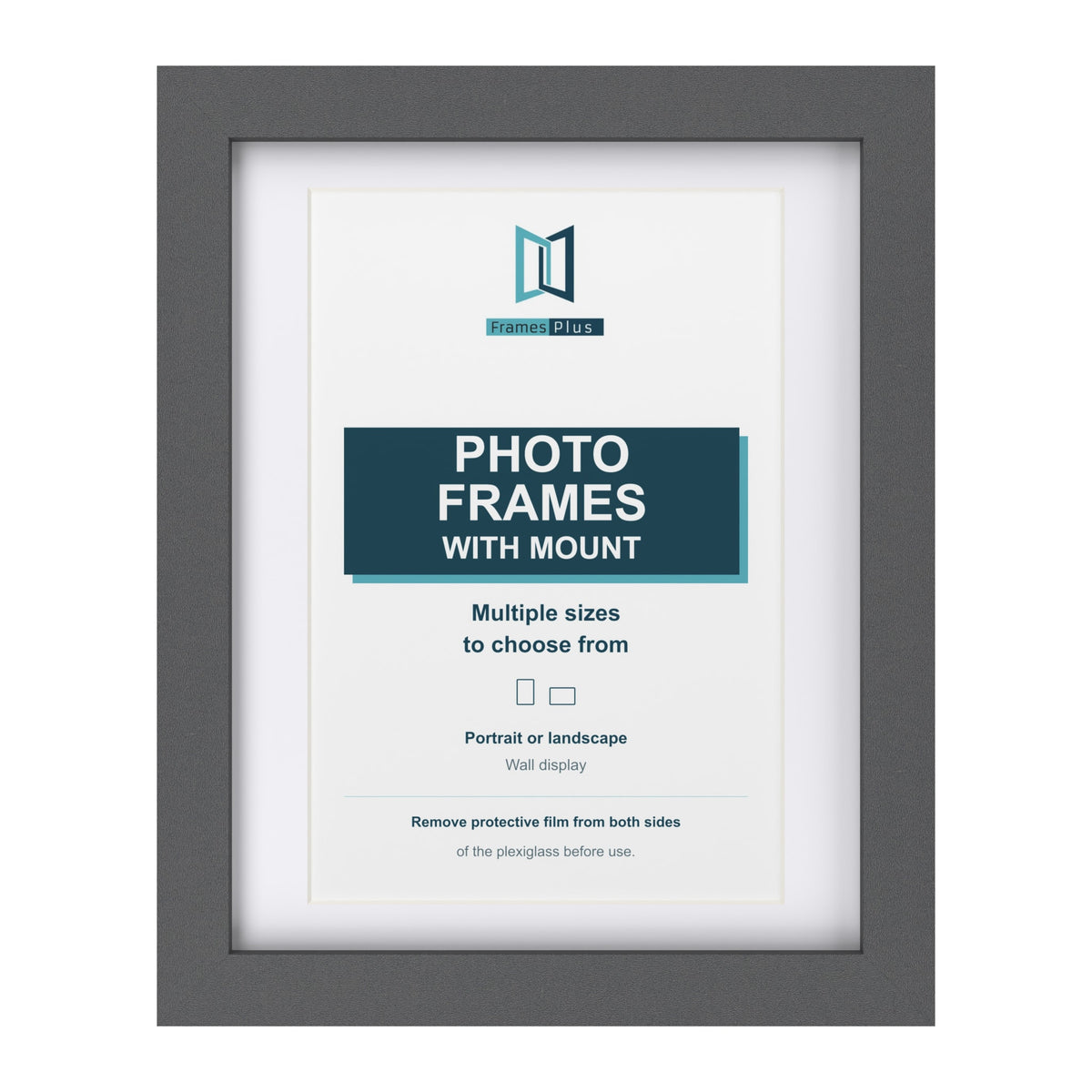 Dark Grey picture frame with a white mount