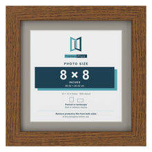 Dark Oak 10 x 10 inch picture frame with a Dawn Grey mount for an 8 x 8 inch photo