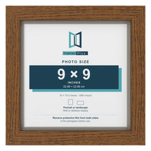 Dark Oak 10 x 10 inch picture frame with a Dawn Grey mount for a 9 x 9 inch photo
