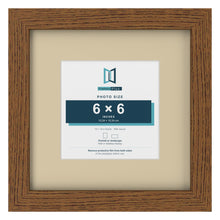 Dark Oak 10 x 10 inch picture frame with an ivory mount for a 6 x 6 inch photo