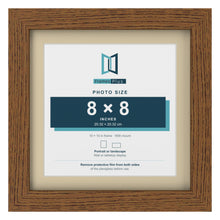 Dark Oak 10 x 10 inch picture frame with an ivory mount for an 8 x 8 inch photo