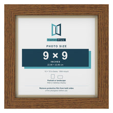 Dark Oak 10 x 10 inch picture frame with an ivory mount for a 9 x 9 inch photo