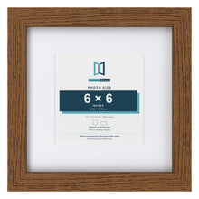 Dark Oak 10 x 10 inch picture frame with a white mount for a 6 x 6 inch photo