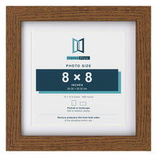Dark Oak 10 x 10 inch picture frame with a white mount for a 8 x 8 inch photo