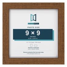Dark Oak 10 x 10 inch picture frame with a white mount for a 9 x 9 inch photo