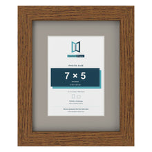 Dark Oak 10 x 8 inch picture frame with a Dawn Grey mount for a 7 x 5 inch photo
