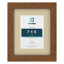 Dark Oak 10 x 8 inch picture frame with an ivory mount for a 7 x 5 inch photo