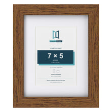 Dark Oak 10 x 8 inch picture frame with a white mount for a 7 x 5 inch photo