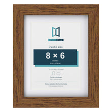 Dark Oak 10 x 8 inch picture frame with a white mount for a 8 x 6 inch photo