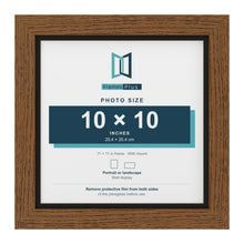 Dark Oak 11 x 11 inch picture frame with a black mount for a 10 x 10 inch photo