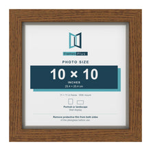 Dark Oak 11 x 11 inch picture frame with a Dawn Grey mount for a 10 x 10 inch photo