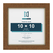 Dark Oak 11 x 11 inch picture frame with an ivory mount for a 10 x 10 inch photo