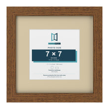 Dark Oak 11 x 11 inch picture frame with an ivory mount for a 7 x 7 inch photo