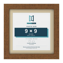 Dark Oak 11 x 11 inch picture frame with an ivory mount for a 9 x 9 inch photo