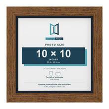 Dark Oak 11 x 11 inch picture frame with a Pacific Blue mount for a 10 x 10 inch photo