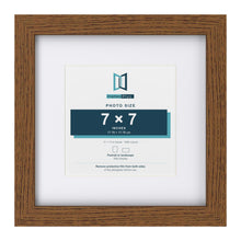 Dark Oak 11 x 11 inch picture frame with a white mount for a 7 x 7 inch photo