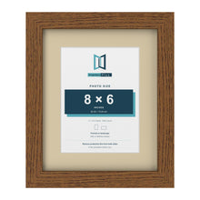 Dark Oak 11 x 9 inch picture frame with an ivory mount for an 8 x 6 inch photo