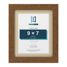 Dark Oak 11 x 9 inch picture frame with an ivory mount for a 9 x 7 inch photo