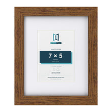 Dark Oak 11 x 9 inch picture frame with a white mount for a 7 x 5 inch photo