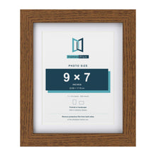 Dark Oak 11 x 9 inch picture frame with a white mount for a 9 x 7 inch photo