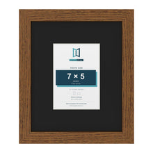 Dark Oak 12 x 10 inch picture frame with a black mount for a 7 x 5 inch photo