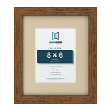 Dark Oak 12 x 10 inch picture frame with an ivory mount for an 8 x 6 inch photo