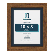 Dark Oak 12 x 10 inch picture frame with a Pacific Blue mount for a 10 x 8 inch photo