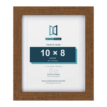 Dark Oak 12 x 10 inch picture frame with a white mount for a 10 x 8 inch photo