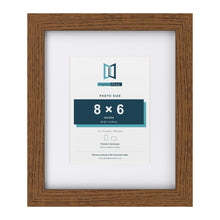 Dark Oak 12 x 10 inch picture frame with a white mount for a 8 x 6 inch photo