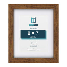 Dark Oak 12 x 10 inch picture frame with a white mount for a 9 x 7 inch photo