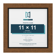 Dark Oak 12 x 12 inch picture frame with a black mount for an 11 x 11 inch photo