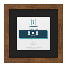 Dark Oak 12 x 12 inch picture frame with a black mount for an 8 x 8 inch photo