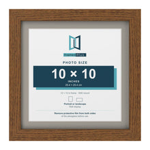 Dark Oak 12 x 12 inch picture frame with a Dawn Grey mount for a 10 x 10 inch photo