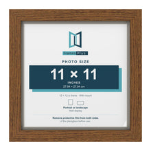 Dark Oak 12 x 12 inch picture frame with a Dawn Grey mount for an 11 x 11 inch photo