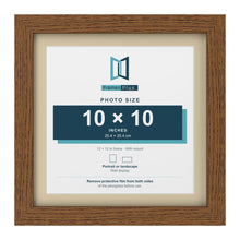 Dark Oak 12 x 12 inch picture frame with an ivory mount for a 10 x 10 inch photo