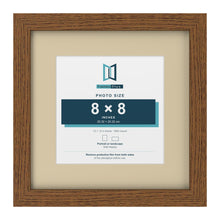 Dark Oak 12 x 12 inch picture frame with an ivory mount for an 8 x 8 inch photo