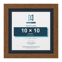 Dark Oak 12 x 12 inch picture frame with a Pacific Blue mount for a 10 x 10 inch photo