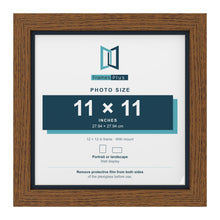 Dark Oak 12 x 12 inch picture frame with a Pacific Blue mount for an 11 x 11 inch photo