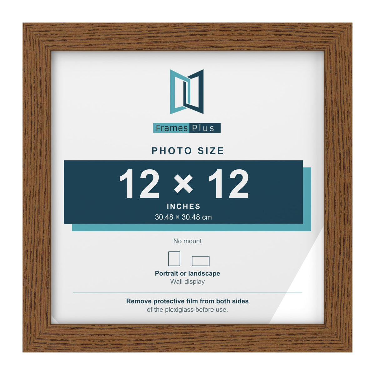 Dark Oak picture frame for a 12 x 12 inch photo