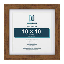 Dark Oak 12 x 12 inch picture frame with a white mount for a 10 x 10 inch photo