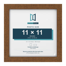 Dark Oak 12 x 12 inch picture frame with a white mount for a 11 x 11 inch photo