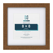 Dark Oak 12 x 12 inch picture frame with a white mount for a 8 x 8 inch photo