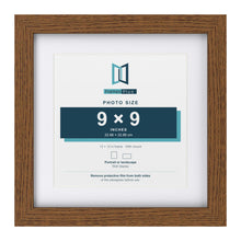 Dark Oak 12 x 12 inch picture frame with a white mount for a 9 x 9 inch photo