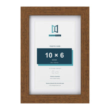 Dark Oak 12 x 8 inch picture frame with a white mount for a 10 x 6 inch photo