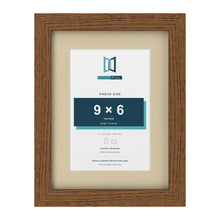 Dark Oak 12 x 9 inch picture frame with an ivory mount for a 9 x 6 inch photo