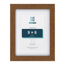 Dark Oak 12 x 9 inch picture frame with a white mount for a 9 x 6 inch photo