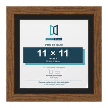 Dark Oak 13 x 13 inch picture frame with a black mount for an 11 x 11 inch photo